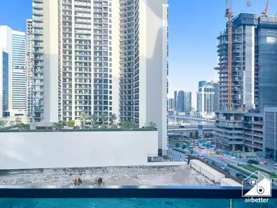 a view of a city skyline with tall buildings at Luxury 2BR in Merano Tower Panoramic City Views in Dubai