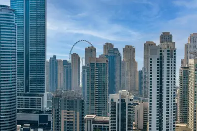 a view of a large city with tall buildings at White Sage High Floor 1BR Metro Access JLT in Dubai