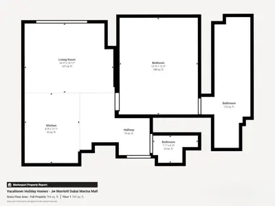 a floor plan of a house at Stunning One Bedroom in the Marina in Dubai