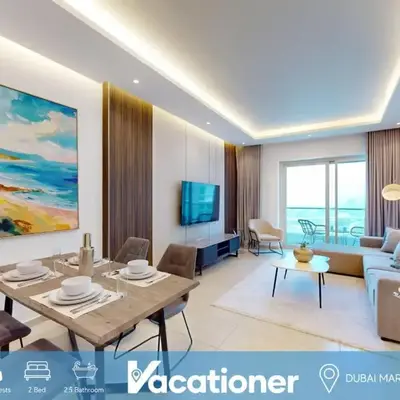 Vacationer I Elegant 2 Bed I City View I Close to Barasti Beach I Marina Heights
