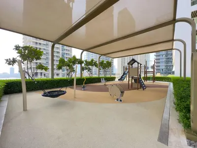 a rendering of a playground in a building at Elegant and Stylish 1BR, Grand Blue in Dubai