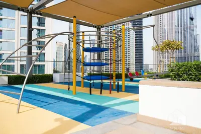 a playground on the roof of a building at Burj Crown Luxurious 2Bedroom Balcony in Dubai
