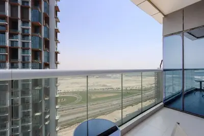a view from the top of a building at Stylish 2BR Paramount Apt Near Downtown in Dubai