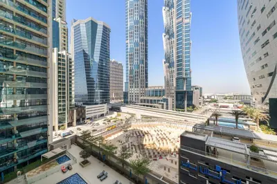 a view of a city with tall buildings at VayK - Modern 1BR Apartment in Business Bay in Dubai
