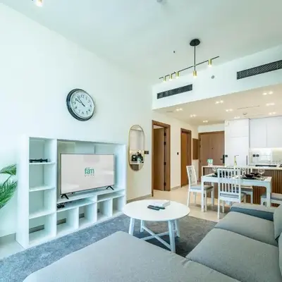 FAM Living Minimalist 1BR Gem in Binghatti Amber