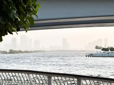 a view of a body of water with a city at Creek New Luxury Stay Beach and Lagoona Access in Dubai