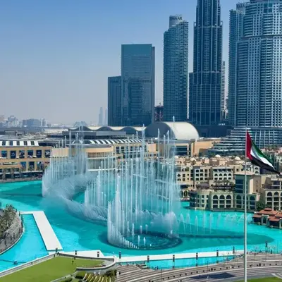 GRANDE SIGNATURE with a direct Burj Khalifa view and Private Fountain Show with DXB AIRPORT VIP Shuttle option for 6 guests