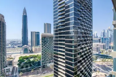 a view of a tall building in a city at Address Opera - Ultra luxurious 2BDR in Downtown in Dubai
