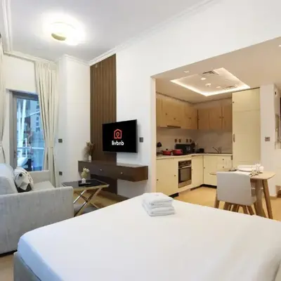Stylish Studio with Spacious Balcony Walk to JBR Beach