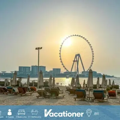 Vacationer I Royale 3 Bedroom I Steps to JBR Beach I Jumeirah I Free Gym
