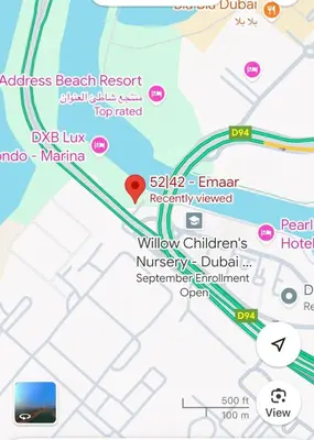 a map of the embassy beach resort and nearby attractions at Luxury 2 BHK in Jumeirah By dPie Emaar 2008 in Dubai
