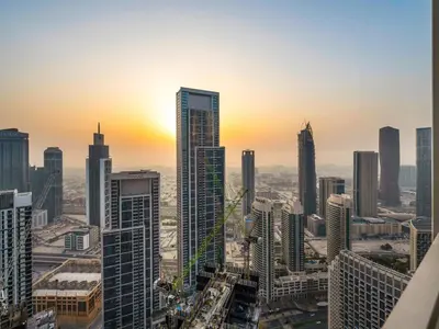a view of a city skyline with skyscrapers at 51st Floor Sea and Skyline Views LUXE 1BR in Dubai