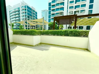 a view from a window of a balcony with buildings at Luxury studio appartment in Sabkhah