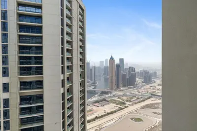 a view of a city from a tall building at Luxury Penthouse - Scenic View - Near Burj Khalifa in Dubai