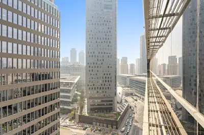 a view of a city with tall buildings at Silkhaus Cityscape 2BR in DIFC Prime location in Dubai