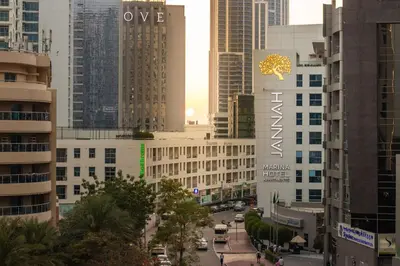 a view of a city with tall buildings at Luxury 2BR in Dubai Marina Man 405 in Dubai