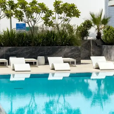 Smart Home 1BR with Pool and City View in JVC by Bhavan Vacation Homes