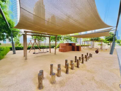 a pavilion with a playground with a play area at Luxury 2BR Downtown Burj View, Heart of Downtown in Dubai