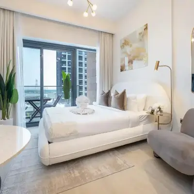 AirDXB - Quiet Elegance Studio Living Near Burj Khalifa in Azizi Riviera
