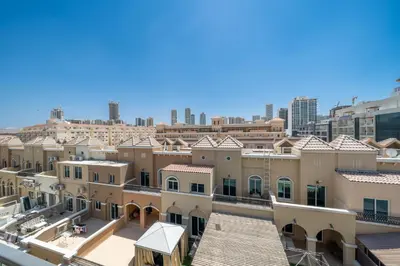 a view of the city from the roof of a building at Luxurious Design Boutique Studio Hideaway JVC in Dubai