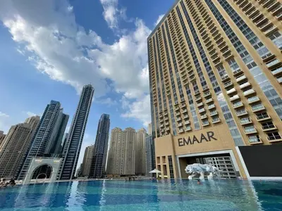 a view of the emirates palace hotel in dubai at Luxury in Dubai Marina Dining Pool Day & Beaches in Dubai