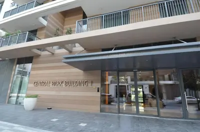 a building with a sign that reads grand park building at Luxury 1 Bedroom Burj Khalifa View Citywalk in Dubai