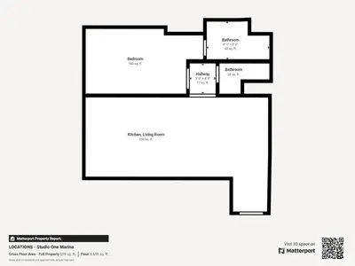 a floor plan of a proposed house at Studio One - Sleek One Bedroom with City View in Dubai