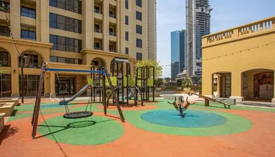 a playground in the middle of a city at 4 Bedroom Sea View Apartment in Jumeirah Beach Residence in Dubai
