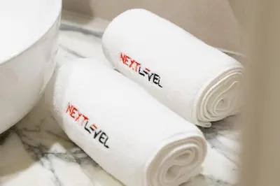 two rolls of toilet paper sitting on a counter at Business Bay 1br with High-Floor Views in Dubai