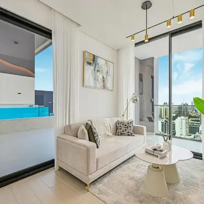 Golden Stays - Private Pool in Binghatti Onyx I Modern 2BR Apartment I JVC Dubai