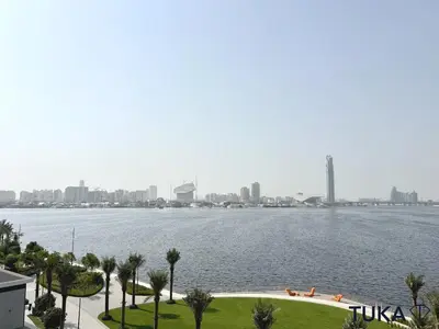 a view of a large body of water with a city at Canal View - 2-BHK - Creek Harbour - Central - Lux in Dubai