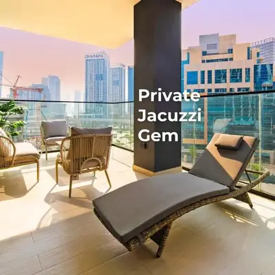 SettlerHomes - Elite 2BR With Private Jacuzzi Oasis