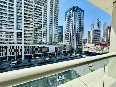 a view of a city with tall buildings at Luxurious 1BR , Damac Maison Canal Views in Dubai