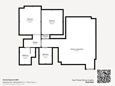 a floor plan of a house at Panaromic Burj Khalifa View from Balcony - Luxury 2BR next to Dubai Mall - Like Homes in Dubai