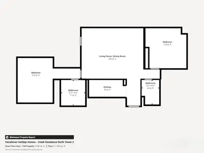 a block diagram of a house at Creek Residences - Opulent Two Bed with Creek View in Dubai