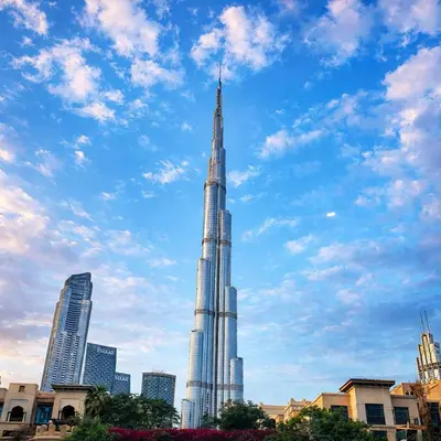 a view of the tallest building in the world at 5 Star Burj Khalifa View Spacious 2BR Next to Dubai Mall in Dubai