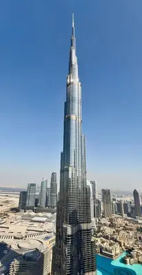 a view of the tallest building in the world at Private room in BURJ KHALIFA facing 3BR luxury apartment in Downtown Near Dubai Mall Metro in Dubai