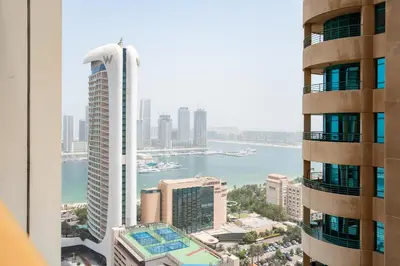a view of the city from a building at Gala Guests - Elite Sea View Suites Dubai Marina in Dubai