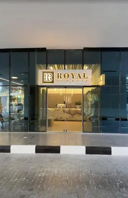 a building with a sign on the front of it at Beachfront Bliss Seven Palm in Dubai