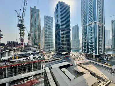 a view of a city with tall buildings at Cosmos Living Majestic Studio GCV2 in Dubai