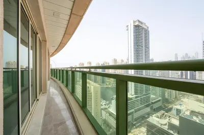 a view from the balcony of a building at Marina Luxury 5 Bedroom & Private Pool in Dubai