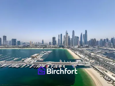 an aerial view of the dubai harbor with the city at Spacious 3,5 BHK with Amazing View in Dubai