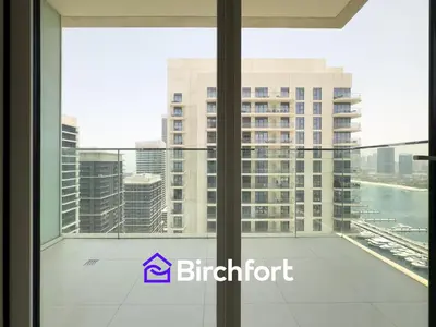 a large window with a view of a large building at Spacious 3,5 BHK with Amazing View in Dubai