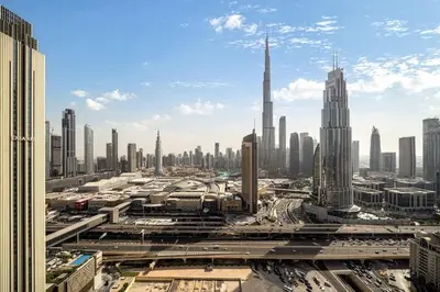 a view of a large city with tall buildings at 4BR Gem in Downtown with Full Burj Khalifa View and Dubai Mall Access in Dubai