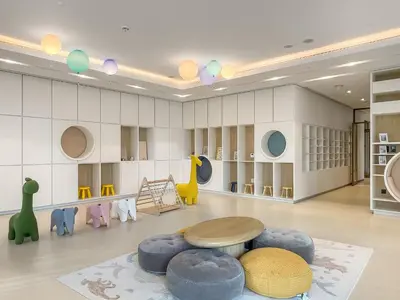 a room with a table and some toys in it at VayK - Stunning 2BR Apt with 2 Balconies in Downtown in Dubai