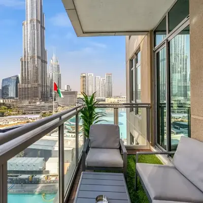 Durrani Homes - Minimal Luxe 3BR with Burj Khalifa and fountain view - third room without partition