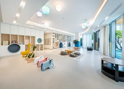 a living room filled with furniture and a table at Iconic Burj Khalifa & Fountain Views, Luxury 2BR Downtown in Dubai