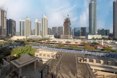 a view of a city with tall buildings at Elegant 1-BR in Downtown Dubai's Old Town in Dubai