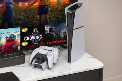 a nintendo wii game system with a video game controller at Luxury 4BR Burj Khalifa Opera District in Dubai