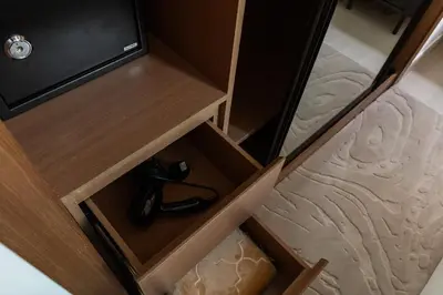 an overhead view of a door with a pair of shoes at Private Pool Retreat Chic 2BR Sleeps 8 in Dubai